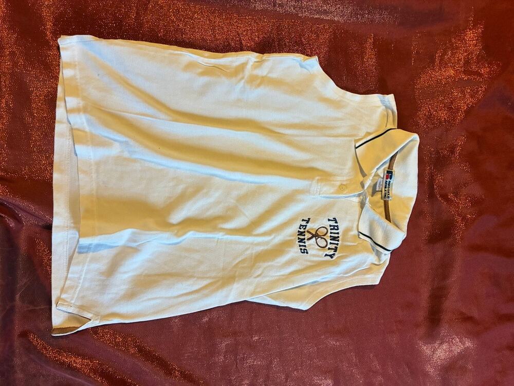 Russell Athletic Polo Womens M Sleeveless Trinity Tennis Embroidered White